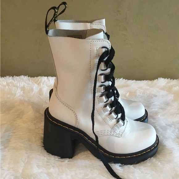 chesney leather flared heel lace up boots